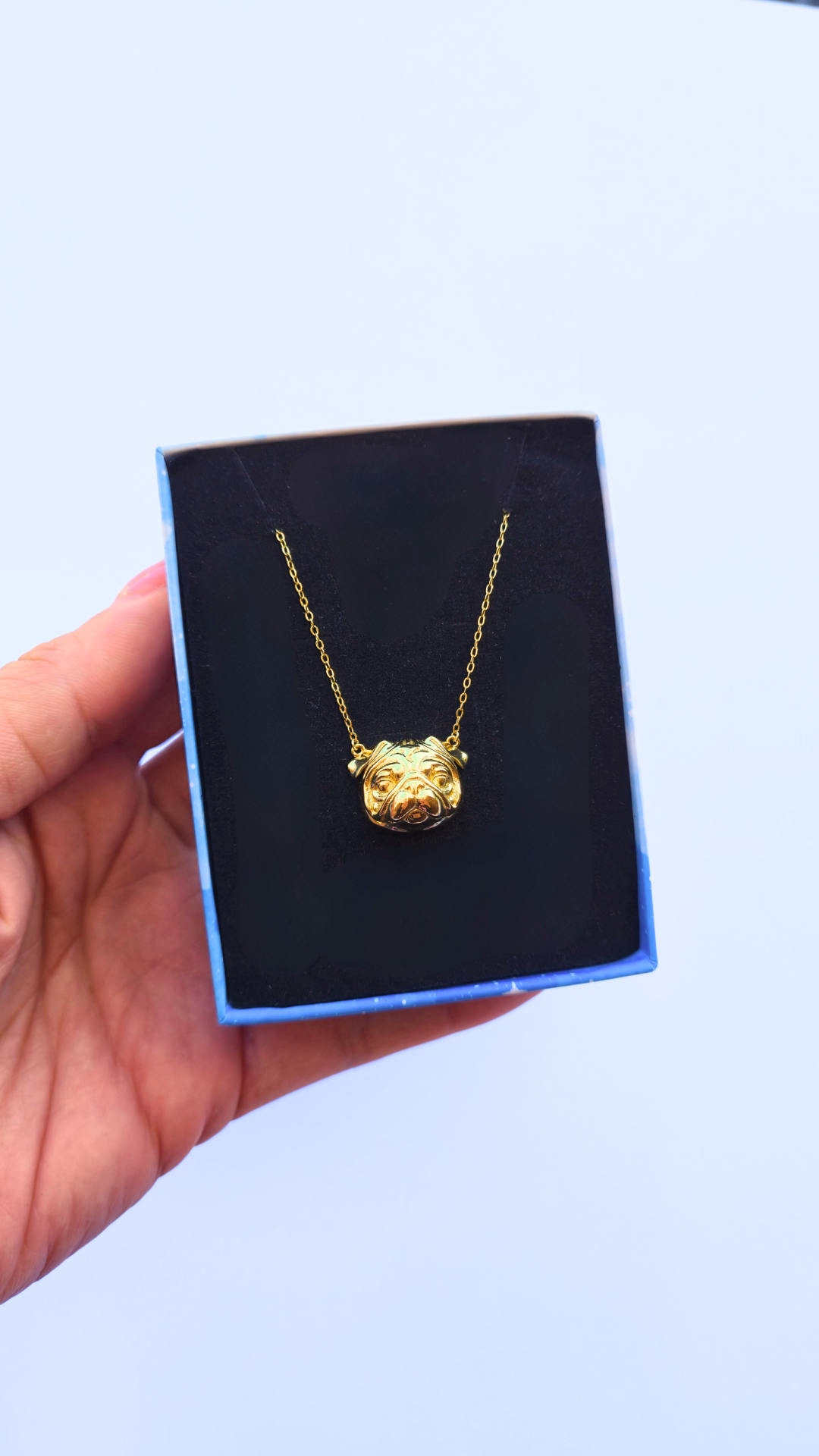 Pug Necklace Gold