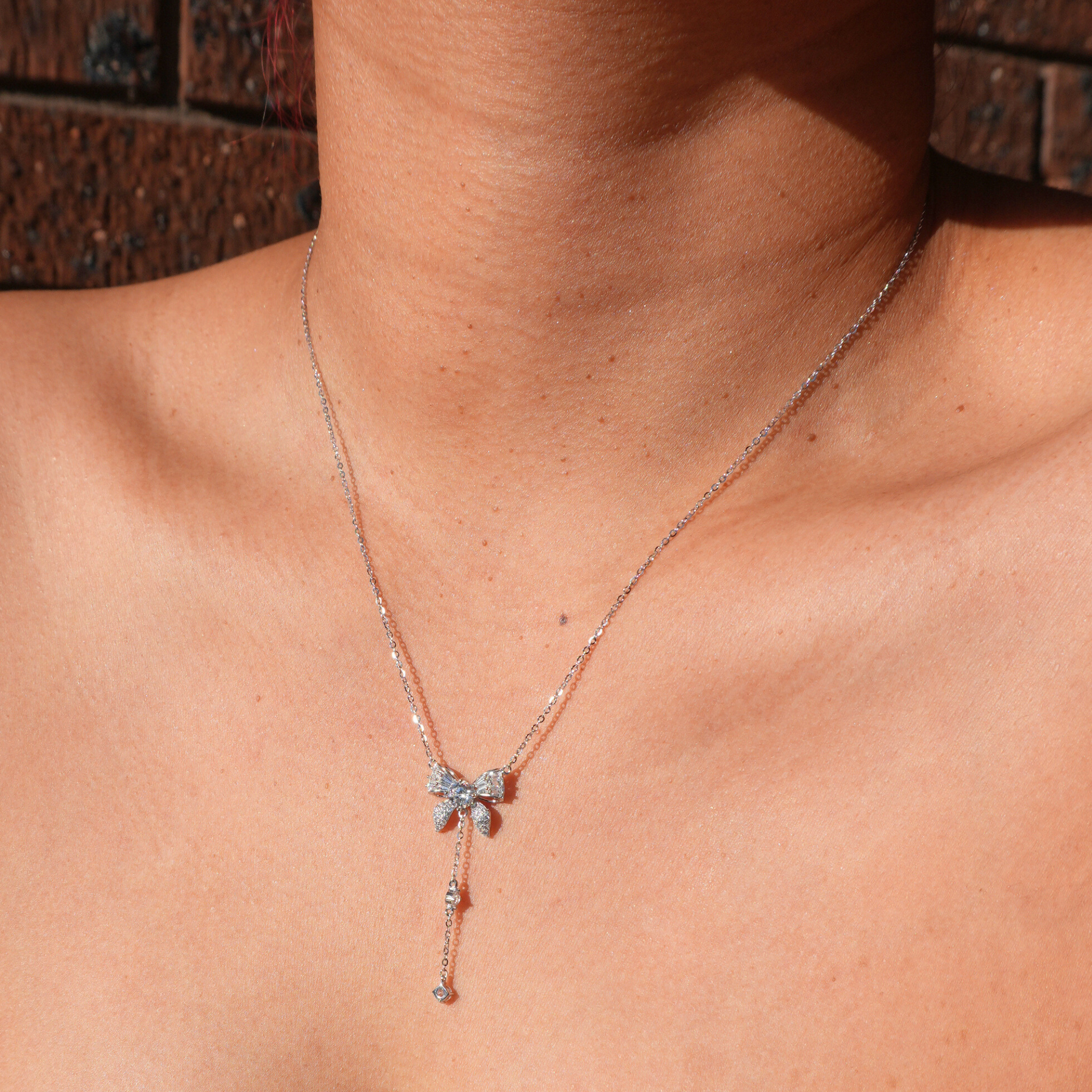 Moissanite Bow Necklace
