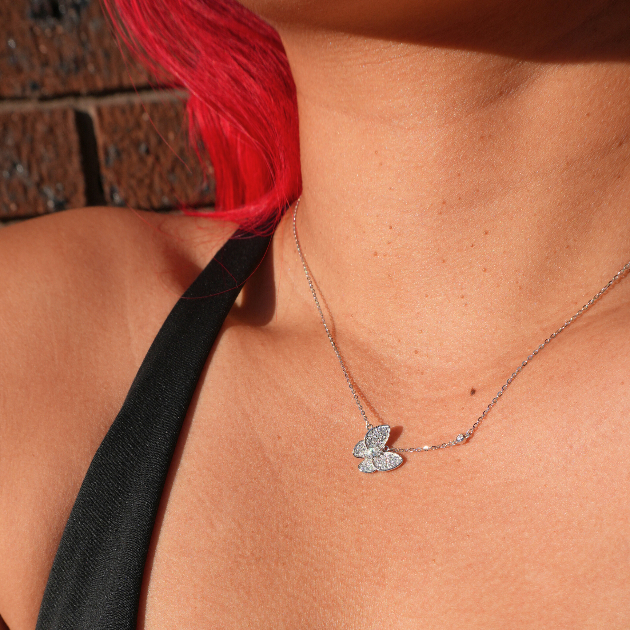 Moissanite Butterfly Necklace