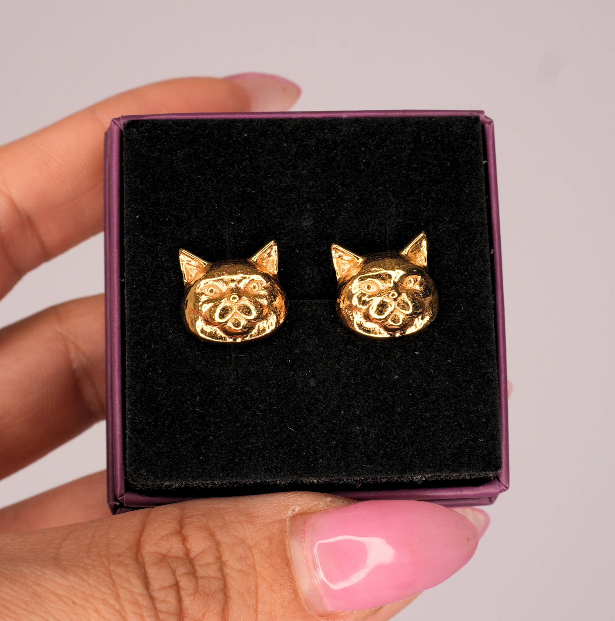 Cat Earrings Gold
