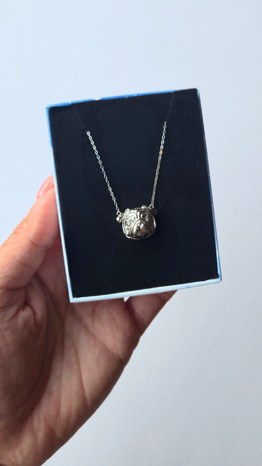 Pug Necklace Silver