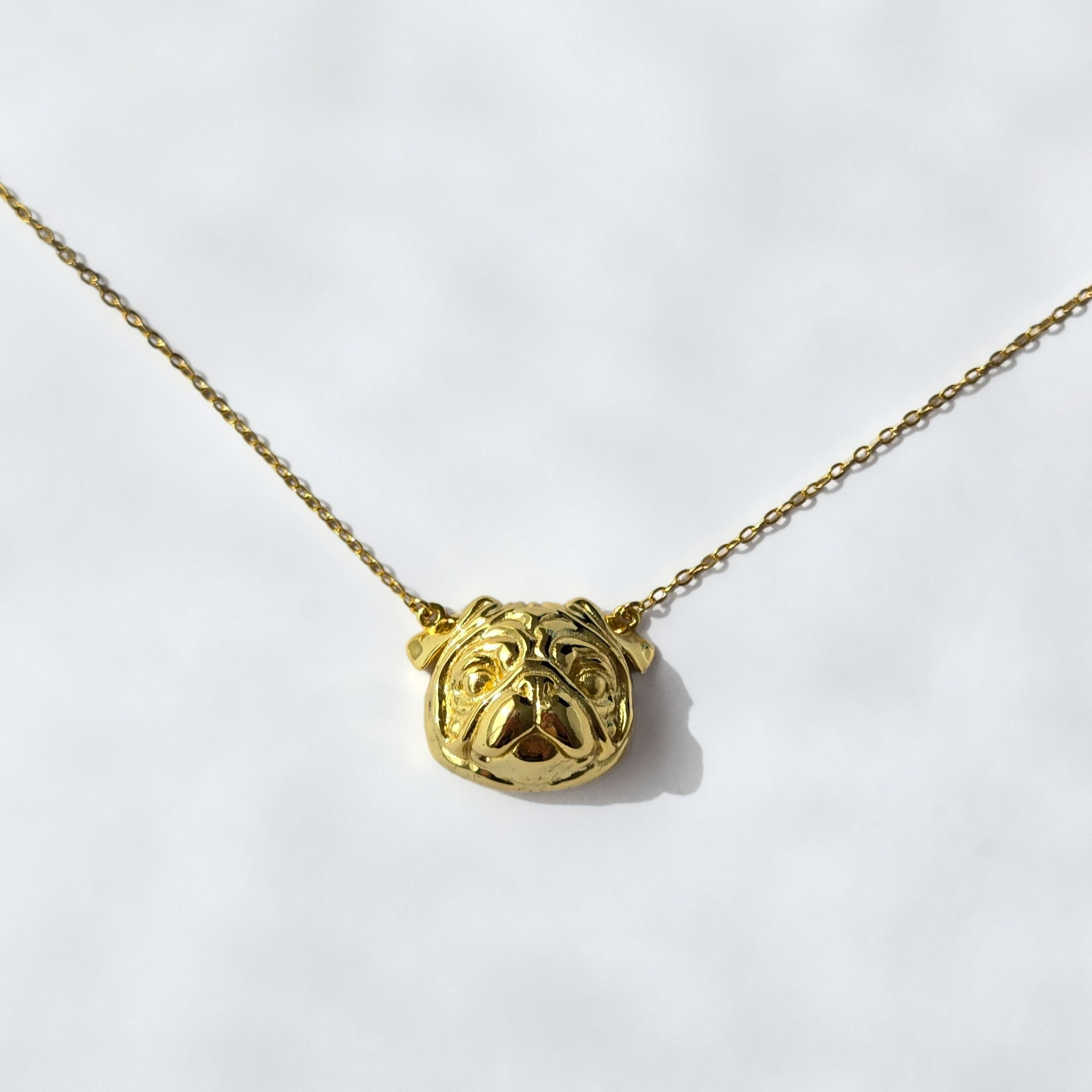 Pug Necklace Gold