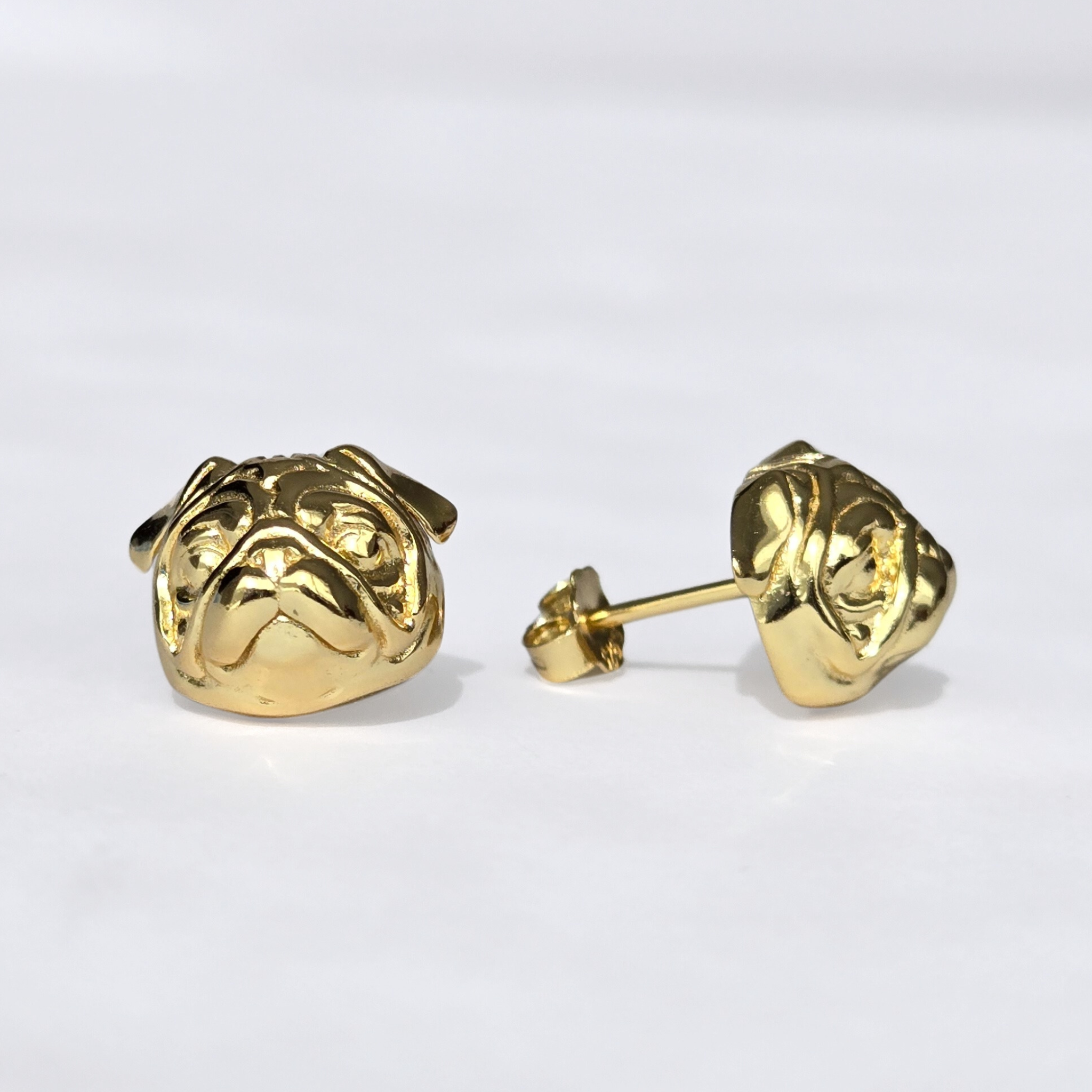Pug Earrings Gold