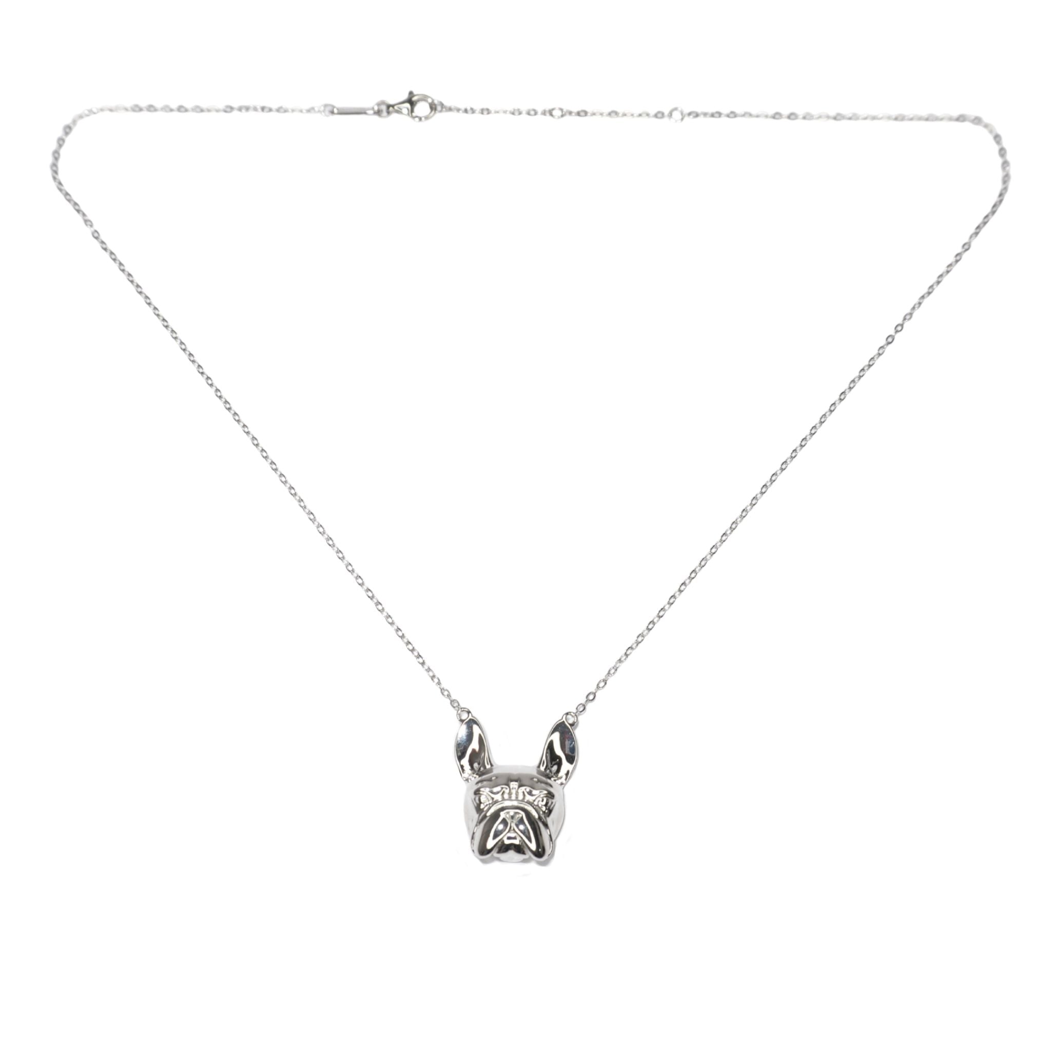 Frenchie Necklace Silver