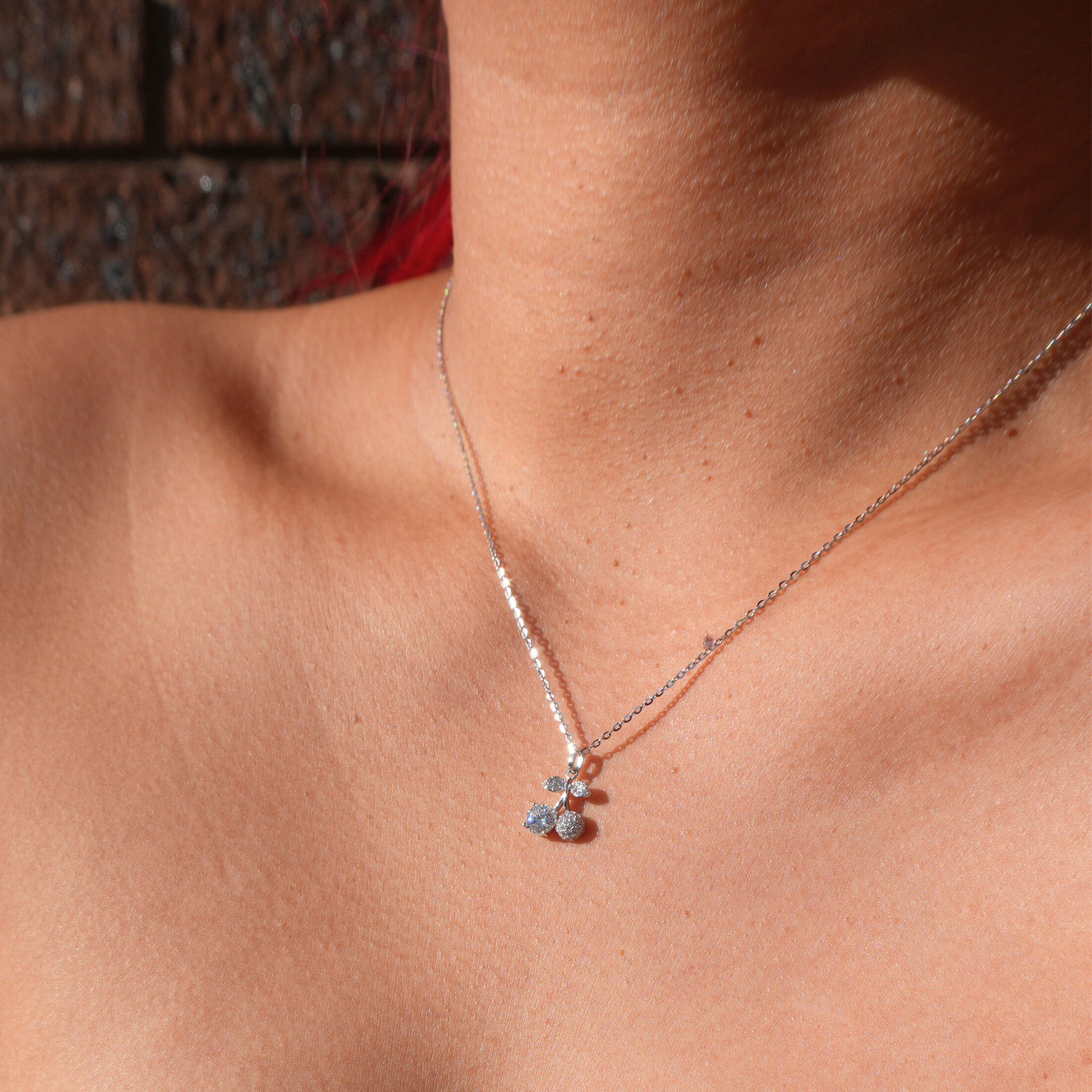 Moissanite Cherry Necklace