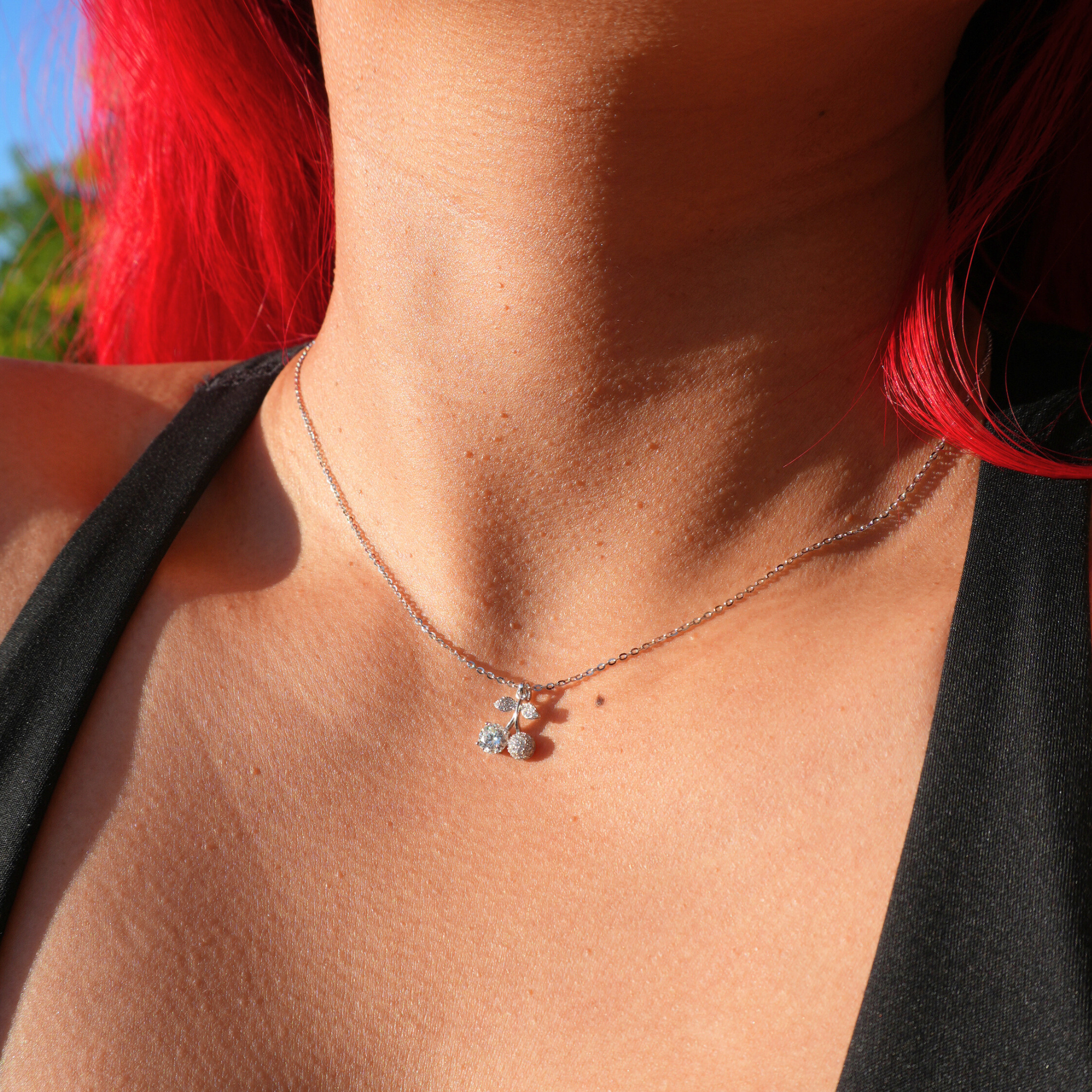 Moissanite Cherry Necklace