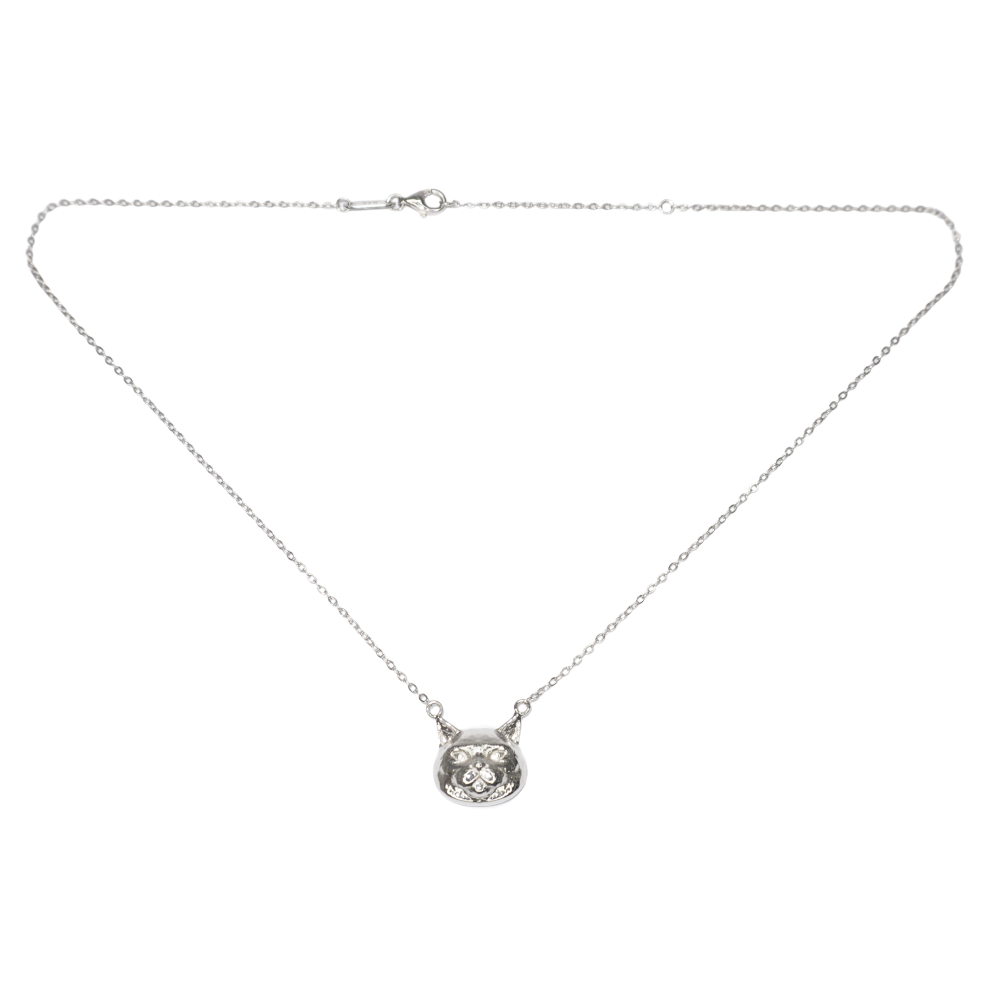 Cat Necklace Silver