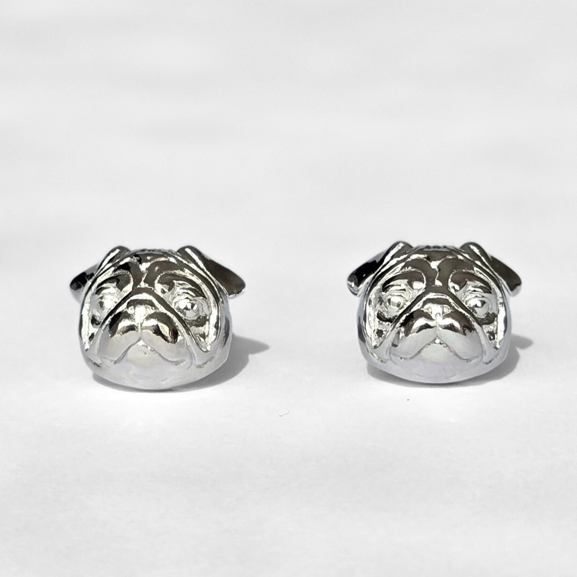Pug Earrings Silver