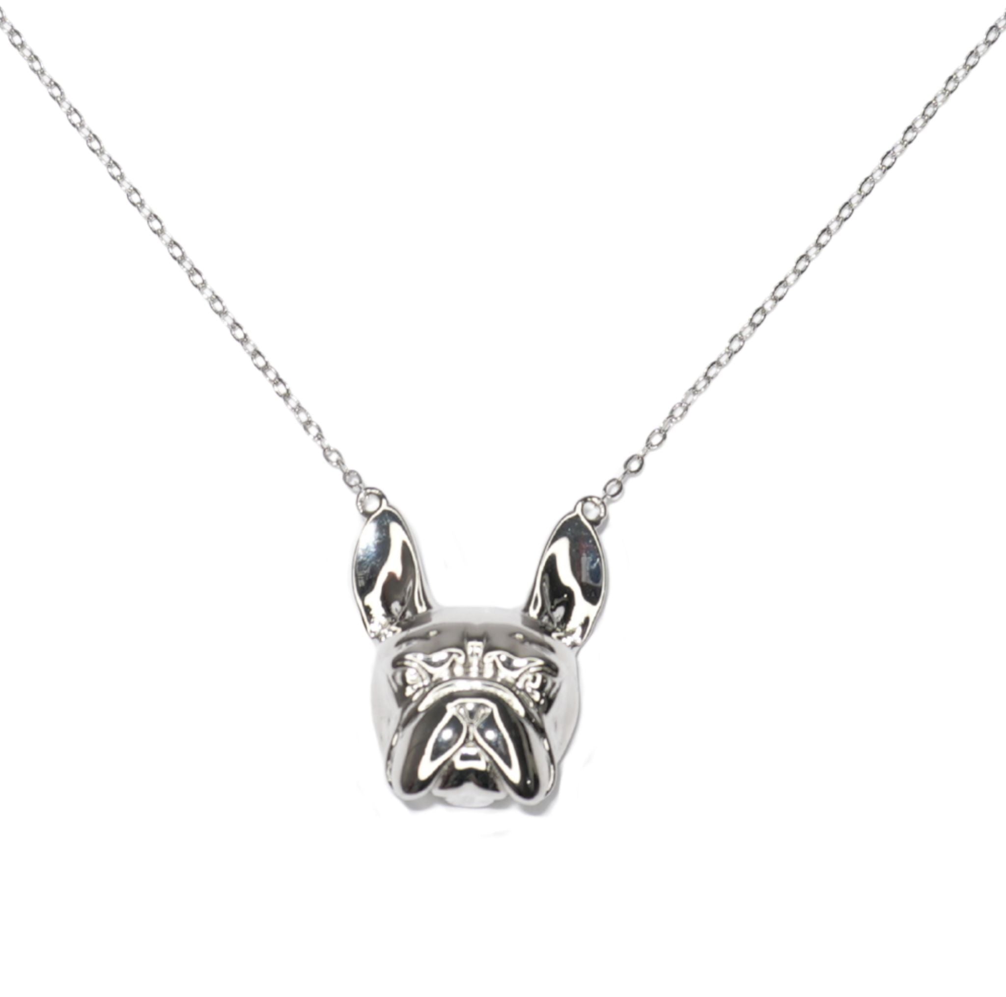 Frenchie Necklace Silver