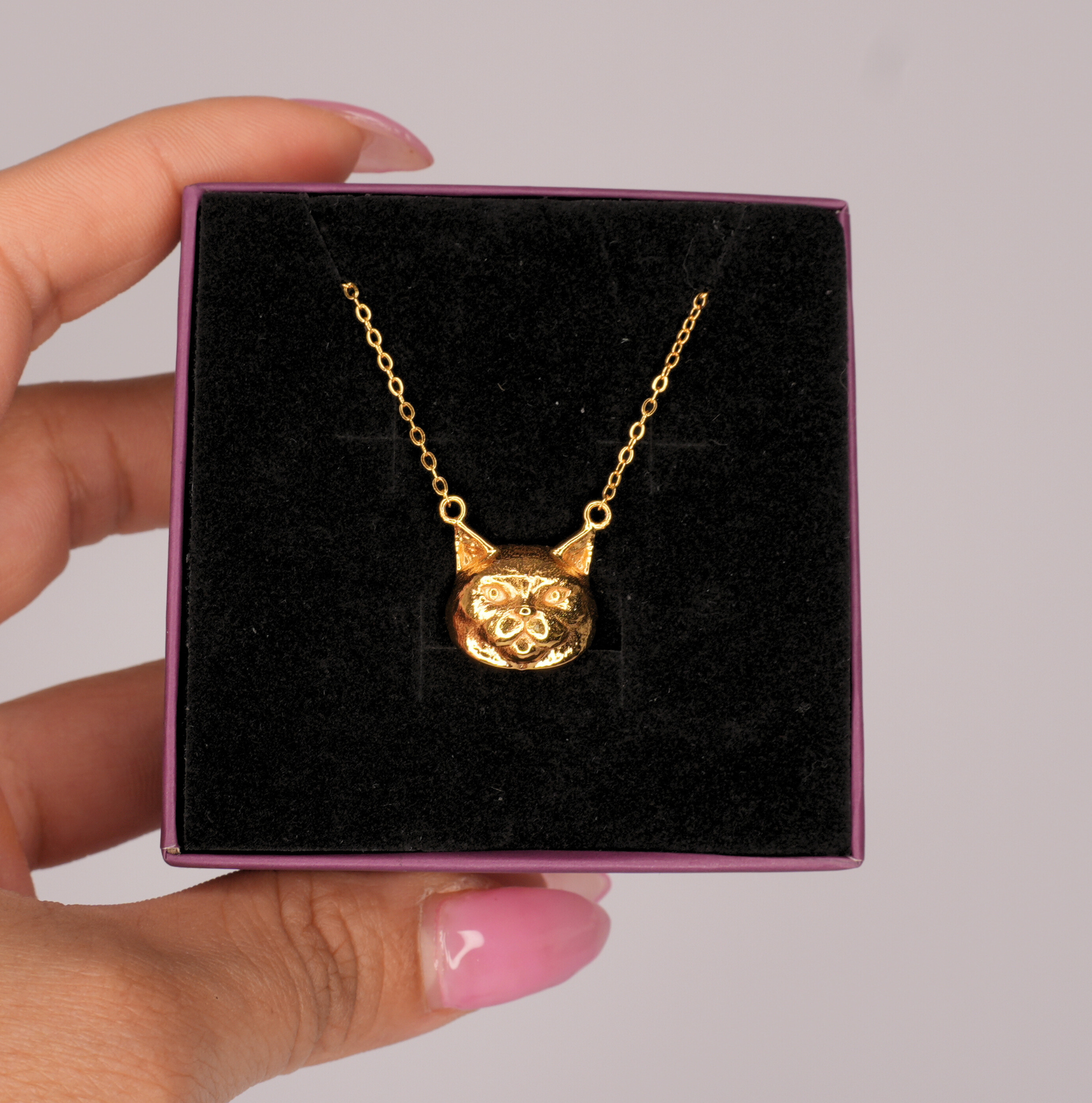 Cat Necklace Gold