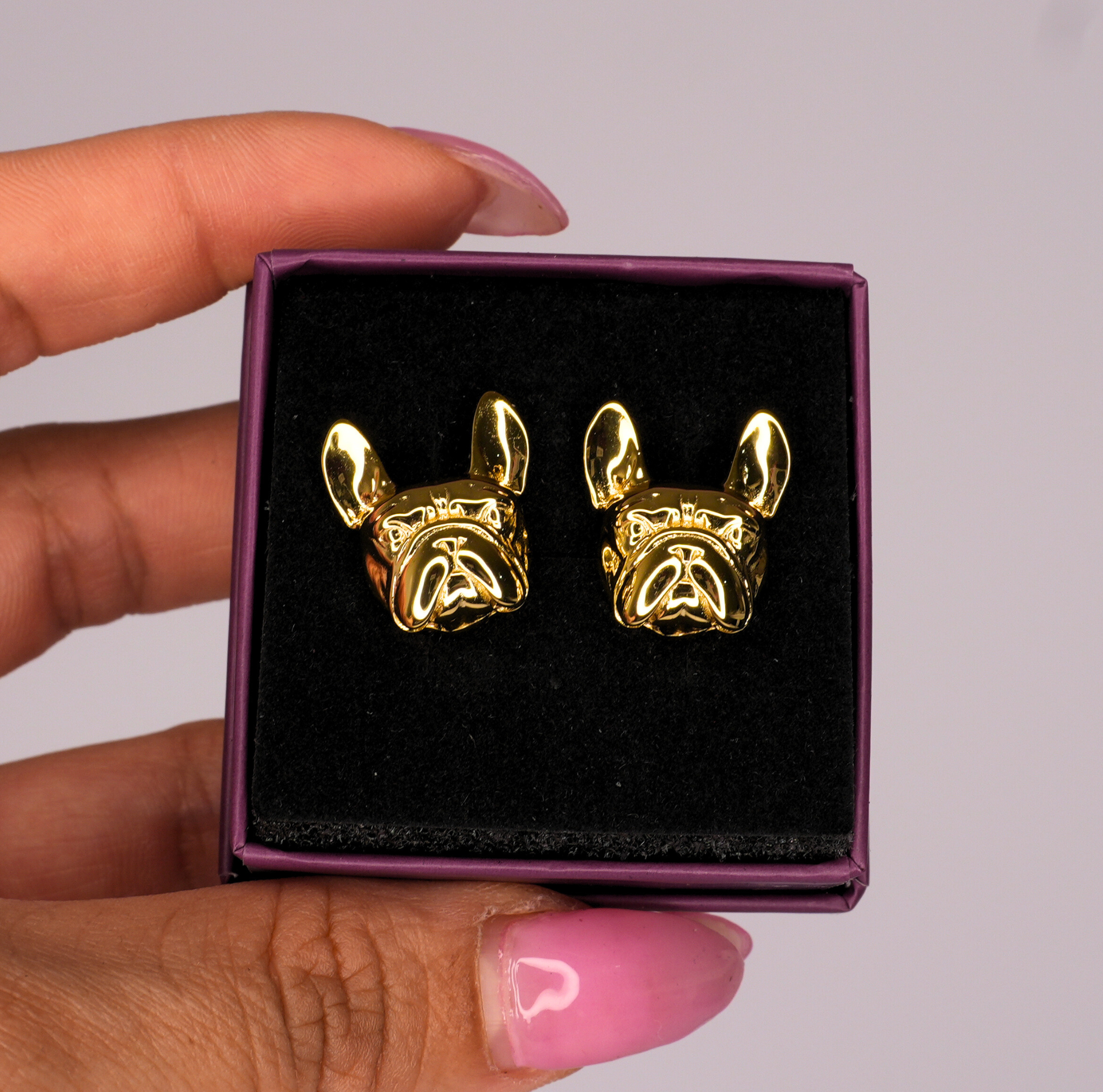 Frenchie Earrings Gold